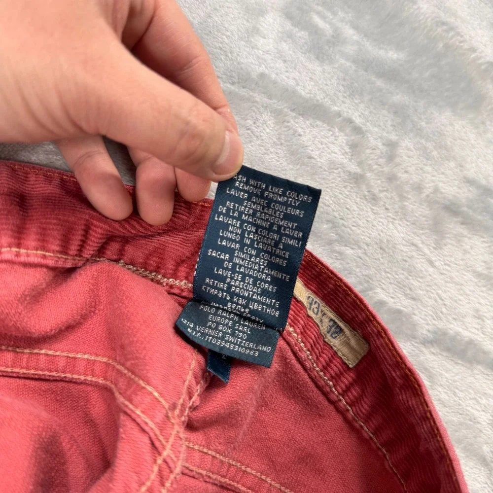 Polo Ralph Lauren‎ Straight Pants Men's 33x32 Red Corduroy 100% Cotton